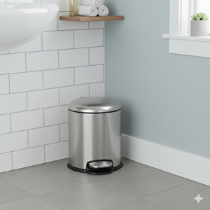 Pedallı 5 L Saten Çöp Kovası 31x23x20 cm