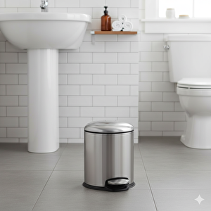 Pedallı 5 L Saten Çöp Kovası 31x23x20 cm