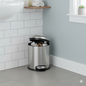 Pedallı 5 L Saten Çöp Kovası 31x23x20 cm