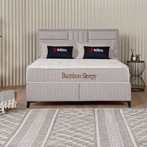 Bamboo Sleepy Sandıklı Baza Başlık Seti Bej (yatak Dahi̇l Deği̇ldi̇r) 180x200 cm