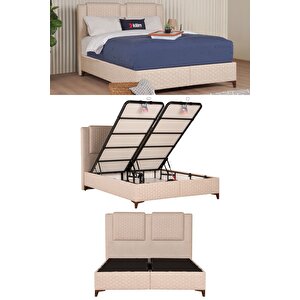 Ortopedia Sandıklı Baza Başlık Yatak Seti Bej 180x200 cm