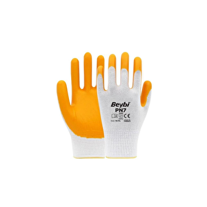 ̇ Eldi̇ven Ni̇tri̇l Beyaz Sari  Pn-7 No:9 L