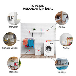 Ayz Belize Çamaşır Kurutma Askısı - Duvara Monte Kurutmalık - 100 Cm