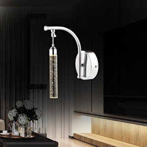 Zaki Tekli Krom Kaplama 3 Renkli 8 Watt Ledli Yatak Başı ,salon Led Aplik