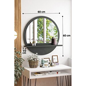 Larissa Raflı Banyo Aynası 60x60 Antrasit