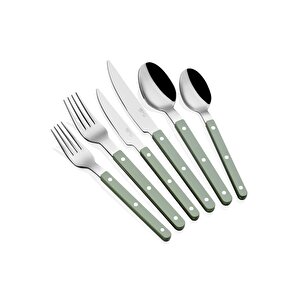 Comida Çatal Kaşık Bıçak Takımı Yeşil 24 Parça