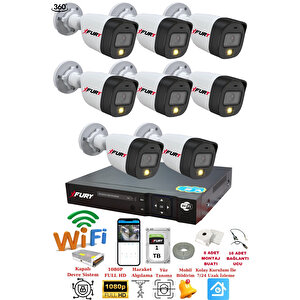8 Kameralı 1080p 2mp Görüntü Gece Renkli Full Hd Ultra Led Gece Renkli Güvenlik Kamerası Seti 1 Tb
