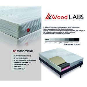 Woodlabs Dr.vi̇sco Premi̇um Ortopedi̇k Yatak 160x200 cm