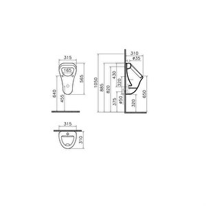 Vitra Arkitekt Beyaz Üstten Su Girişli Pisuvar 6202l003-0198