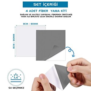Argeus Kendinden Yapışkanlı Tamir Yaması (mont, Şemsiye, Şişme Yatak) Gri