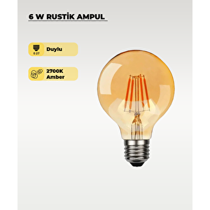 6w Rustik Ampul 2700k Sarı Işık