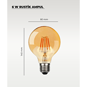 6w Rustik Ampul 2700k Sarı Işık