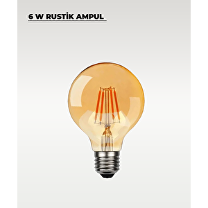 6w Rustik Ampul 2700k Sarı Işık
