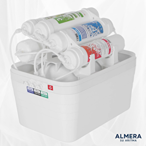 Pompalı Su Arıtma Cihazı 10 Aşamalı Ekstra Ph Alkali Mineral Eklentili Çelik Tanklı