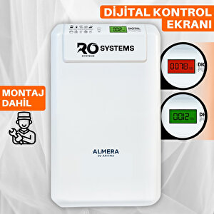 (Montaj Dahil) Dijital TDS Ekranlı Su Arıtma Cihazı Çelik Tanklı Mineral Aşamalı Ters Osmos RO Sistem [su arıtma cihazı]