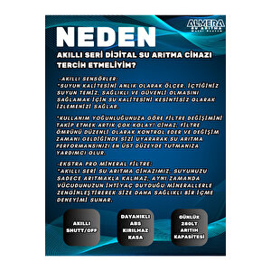 Dijital Tds Ekranlı Ekstra Mineralli Çelik Tanklı Lg Chem Membranlı Su Arıtma Cihazı