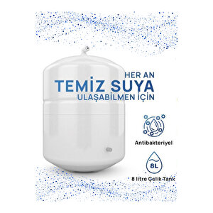 Dijital TDS Ekranlı Premium Su Arıtma Cihazı Antibakteriyel Çelik Tank Lüks Musluk + (Ücretsiz Montaj)