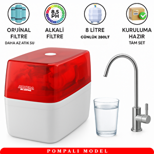 R.O. Systems Premium Pompalı Ev Tipi Su Arıtma Cihazı Çelik Tanklı
