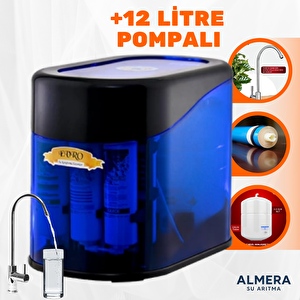 12 LT Pompalı Ph Alkali Mineral Eklentili Çelik Tanklı Su Arıtma Cihazı