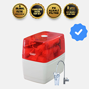 Ev Tipi Su Arıtma Cihazı Çelik Tanklı Ph Mineral Aşamalı