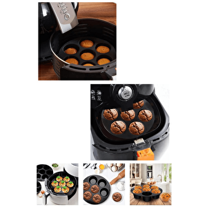 Silikon Muffin Pişirme Kabı 7 Bölmeli Xxl Airfryer Uyumlu