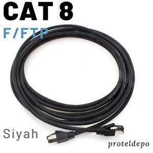 Irenis 1 Metre Cat8 Kablo F/ftp Lszh Ethernet Network Lan Ağ Kablosu Siyah