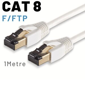 Irenis 1 Metre Cat8 Kablo F/ftp Lszh Ethernet Network Lan Ağ Kablosu Beyaz