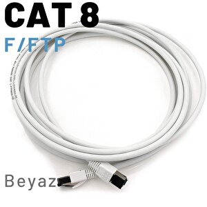 Irenis 2 Metre Cat8 Kablo F/ftp Lszh Ethernet Network Lan Ağ Kablosu Beyaz