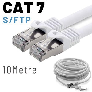 Irenis 10 Metre Cat7 Kablo S/ftp Lszh Ethernet Network Lan Ağ Kablosu Beyaz