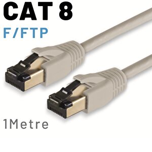 Irenis 1 Metre Cat8 Kablo F/ftp Lszh Ethernet Network Lan Ağ Kablosu Gri