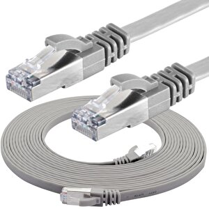Irenis 50 Cm Cat7 Kablo Yassı Ftp Ethernet Network Lan Ağ Kablosu Gri