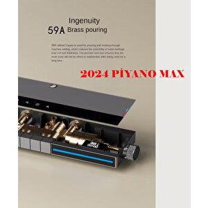 2024 Max Piyano Dijital Akıllı Duş Seti Antrasit 5 Fonksiyonlu