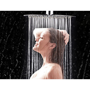 T-may Banyo Sardes Oval İnce Tepe Duş Seti Başlığı 30x30 Paslanmaz Metal