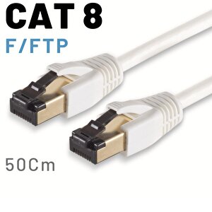 Irenis 50 Cm Cat8 Kablo F/ftp Lszh Ethernet Network Lan Ağ Kablosu Beyaz