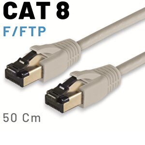 Irenis 50 Cm Cat8 Kablo F/ftp Lszh Ethernet Network Lan Ağ Kablosu Gri