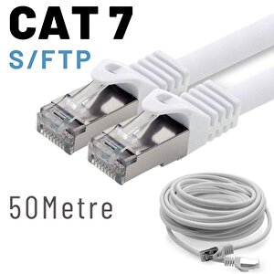Irenis 50 Metre Cat7 Kablo S/ftp Lszh Ethernet Network Lan Ağ Kablosu Beyaz