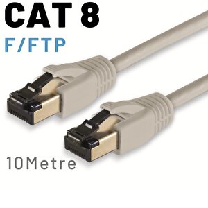 Irenis 10 Metre Cat8 Kablo F/ftp Lszh Ethernet Network Lan Ağ Kablosu Gri
