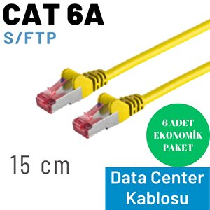 Irenis 6 Adet 15 Cm Cat6a S/ftp Ethernet Data Center Patch Kablo, Sarı