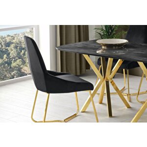 Lara Royal High Gloss Yemek Masa Sandalye Takımı 90x160 cm