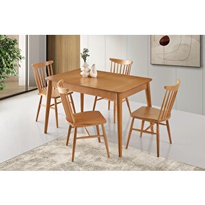 Yakut Kırlangıç Ağaç Açılır Yemek Masa Sandalye Takımı 80x120