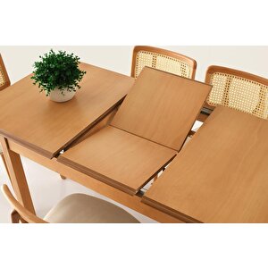 Verona Zion Ağaç Açılır Yemek Masa Sandalye Takımı 80x120 cm