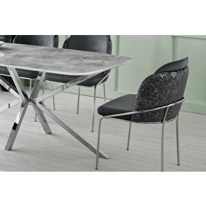 Polo Çapraz High Gloss Yemek Masa Sandalye Takımı 90 X 160 Cm