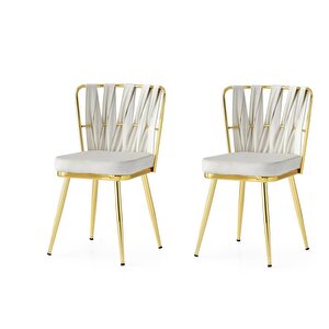 Örgülü Çapraz High Gloss Yemek Masa Sandalye Takımı 90 X 180 Cm