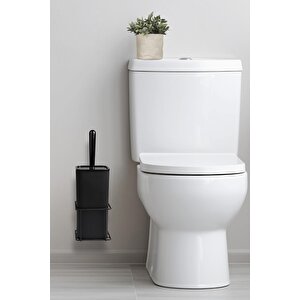 Siyah Eko Magic Askılı Kare Mina Wc Fırçalık
