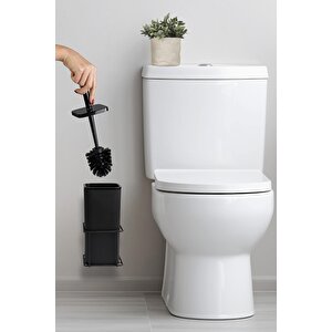 Siyah Eko Magic Askılı Kare Mina Wc Fırçalık