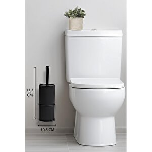 Okyanus Home Siyah Eko Magic Askılı Yuvarlak Mina Wc Fırçalık