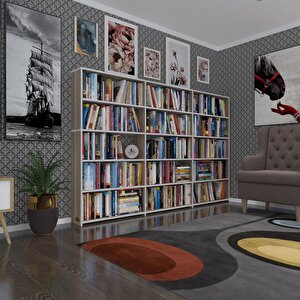 Kitaplık Süper Ga 150*240*19 Crd 5 Katlı 3 Bölme Çift Bölme Opsiyonlu Ofis Mutfak Banyo Dolabı Arkalıksız Beyaz