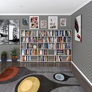 Kitaplık Süper Ga 150*240*19 Crd 5 Katlı 3 Bölme Çift Bölme Opsiyonlu Ofis Mutfak Banyo Dolabı Arkalıksız Beyaz