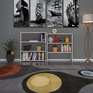 Kitaplık Süper Ga 180*80*19 Crd 6 Katlı Tek Bölme Çift Bölme Opsiyonlu Ofis Mutfak Banyo Dolabı Arkalıksız Beyaz