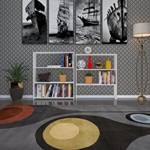 Kitaplık Süper Ga 180*80*19 Byz 6 Katlı Tek Bölme Çift Bölme Opsiyonlu Ofis Mutfak Banyo Dolabı Arkalıksız Beyaz